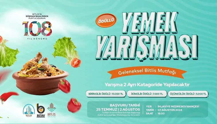 Büyük Bitlis Buluşması Kapsamında  Yöresel Yemek Yarışması Düzenlenecek